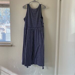 Latched Mama Navy and White Striped Maxi Dress for Nursing